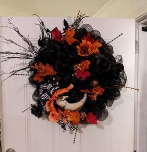 Handcrafted Halloween Wreath 24" NEW